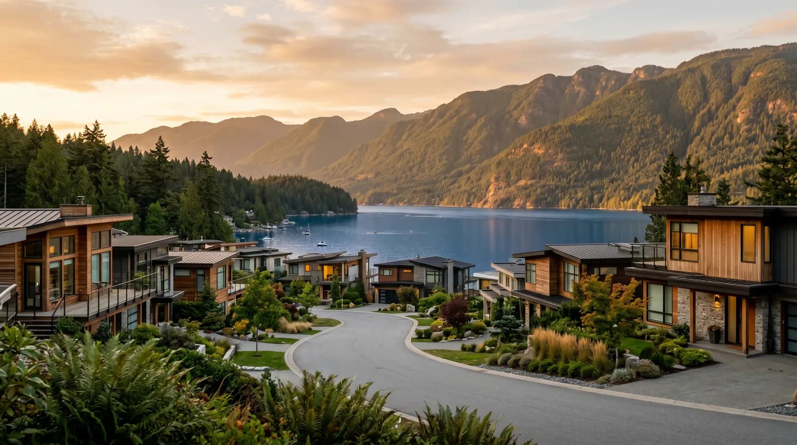 British Columbia-inspired residential landscape for heat pump education